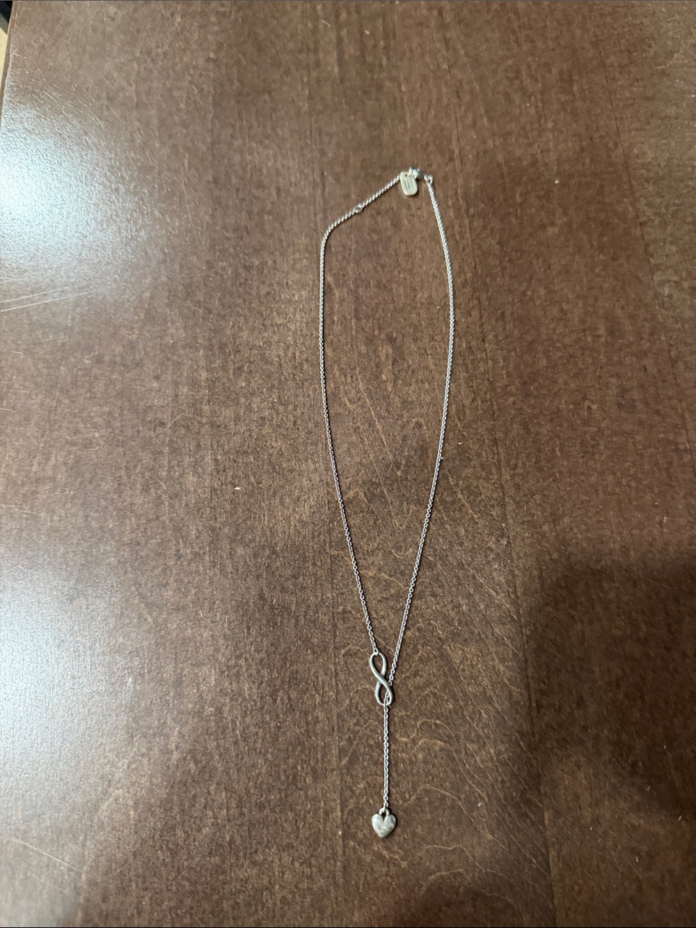 James Avery Silver Infinity Lariat Necklace with Heart Drop